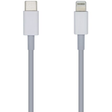 Cable Lightning Aisens A102-0442/ Lightning Macho - USB Tipo-C Macho/ 1m/ Blanco
