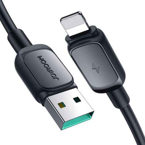 Cable Lightning para iPhone - USB 2.4A 1.2m negro