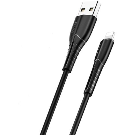 Câble Lightning USAMS 1 m, charge rapide, noir
