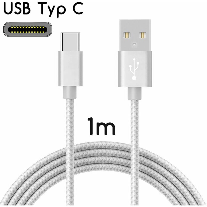 

Cable USB-C a USB 2.0 | Cable de carga de nailon con conector USB tipo C / 1 m | Dinero