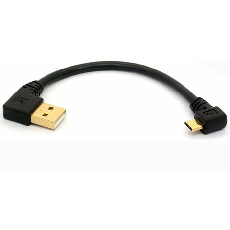 Câble mâle USB 2.0 à Micro USB B de 90 degrés Câble à extension de charge et à extension de charge à angle gauche 50cm