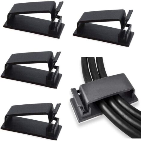 Cable Management, 50 Pack Self-Adhesive Cable Clips for Electrical Cables, Organizer, Ethernet Cable and Cable Management System for TV, PC, Laptop, Office, YMYNY