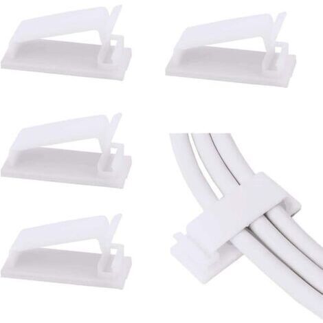Câble Management, 50PCS Clips de Câble Adhésifs pour Organiseur de Fils Electriques pour Câbles Ethernet et Système