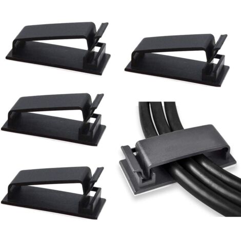 Cable Management, 50pcs Self Adhesive Cable Clips for Electrical Cable Organizer for Ethernet Cable and Cable Management System for TV, PC, Laptop, Office