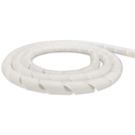 Cable/manguera espiral universal y soporte de montaje de 2 minutos para el tendido de cables en varios tamaños y colores. Blanco, 2 m, 2 x 4, 1 mm de grosor.