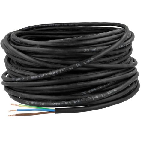Câble massif en caoutchouc 3 x 1,5 mm² H07RN-F avec conducteur de protection