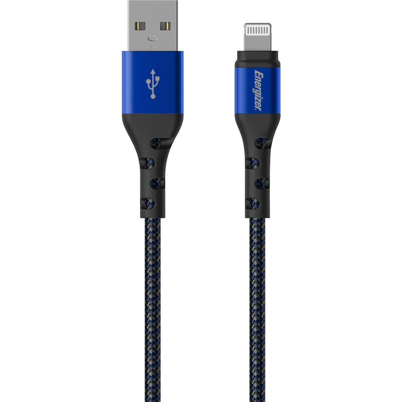 Câble métal / nylon tressé - Lightning - 2m - red Energizer