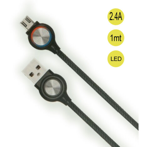 Câble Micro Usb Vers Usb 2.0 2,4 A Avec Indicateur De Données Led, Charge Ultra Rapide Qy-w081