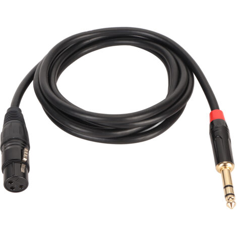 Câble Microphone 2m XLR Femelle vers Jack 6.35mm TRS Symétrique Haute Qualité