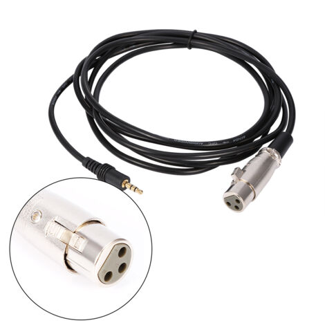 Câble Microphone XLR Femelle vers Jack 3.5mm Mâle Stéréo 10 Pieds pour Enregistrement