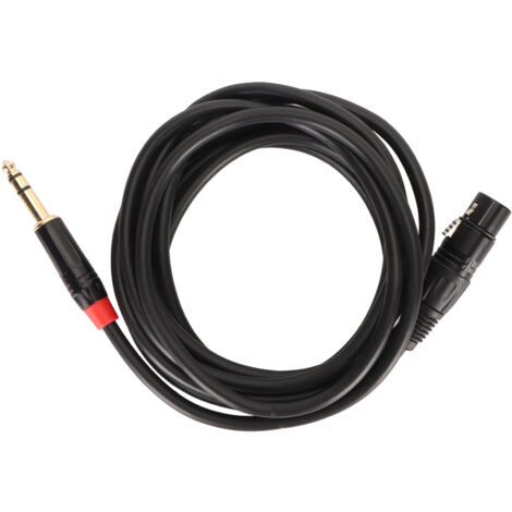 Câble Microphone XLR Femelle vers Jack 6.35mm Professionnel 3m, Connectivité Plug & Play, Noyau OFC 20 AWG