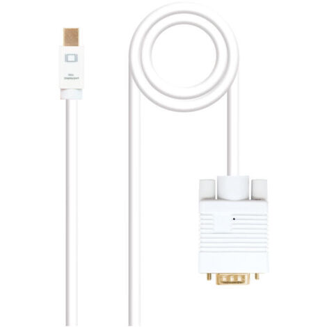Cable Mini Displayport a VGA Nanocable 10.15.4102/ Mini DP Macho - VGA Macho/ 2m/ Blanco