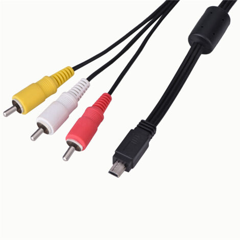 Câble Mini USB vers 3 RCA pour Canon IXUS 990/980/970/870/200 - Vidéo Audio AV