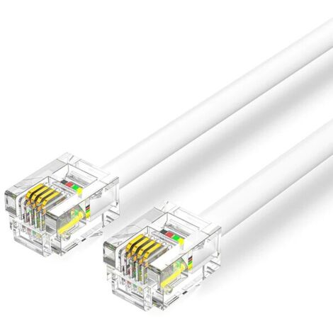 Cable modular (2x conector RJ11, 4 polos, asignado) 15m, blanco