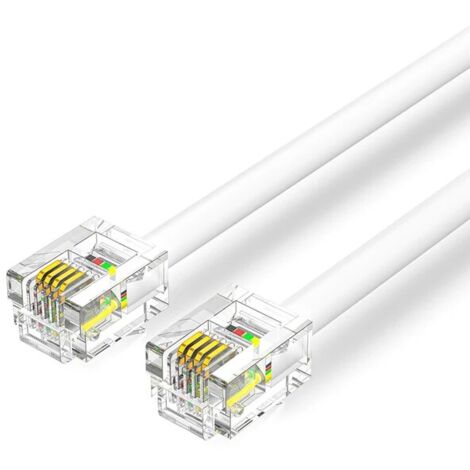 Cable modular (2x conector RJ11, 4 polos, asignado) 3m, blanco