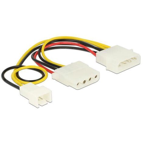 Cable molex gráfica 4 pines macho a 4 pines hembra + 3 pines ventilador / delock 83658