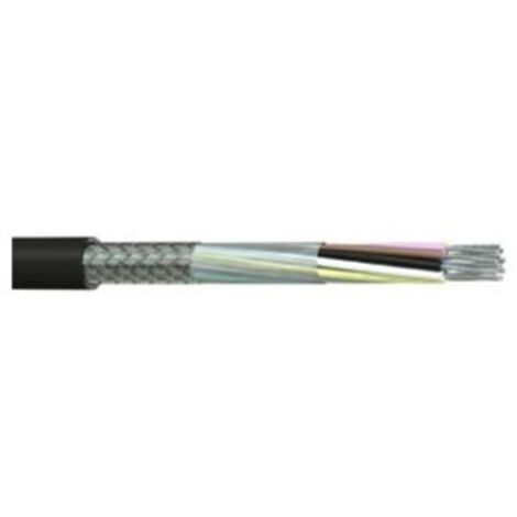 Câble multiconducteur Blindé RS PRO, 4 x 0,22 mm², gaine PVC Noir, 25m ( Prix pour Bobine de 25 )