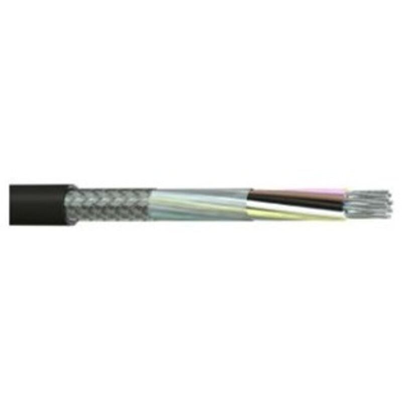 Câble multiconducteur Blindé Rs Pro 6 x 0,22 mm², gaine pvc Noir, 100m ( Prix pour Bobine de 100 )