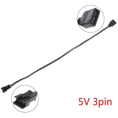 Câble multiconnecteurs femelles de 30 cm pour carte mère PC, 5 V 3 broches et 12 V 4 broches, vers prise pour ventilateur AURA RGB. Fil unique.