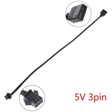 Câble multiconnecteurs mâles de 30 cm pour carte mère PC (5 V 3 broches, 12 V 4 broches, connecteur pour ventilateur AURA RGB) - fil unique
