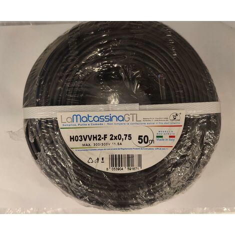 Cable multifilar h03vvh2-f go-at topline 2x0,75 50 metros - h03vvh2/2x075ne/b50