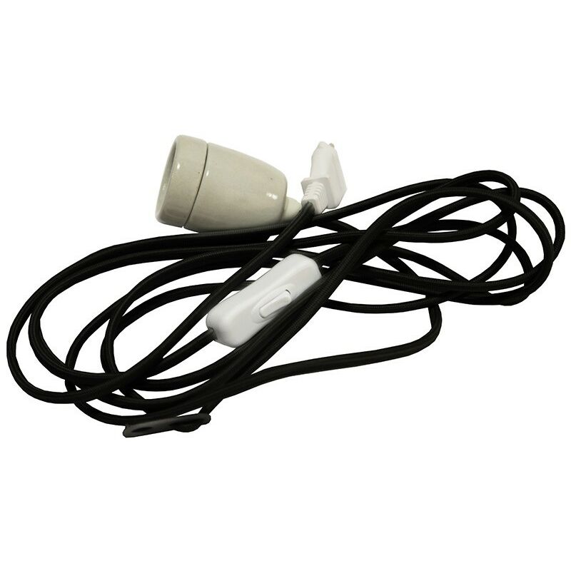 

Star - Cable negro con enchufe y toma E27