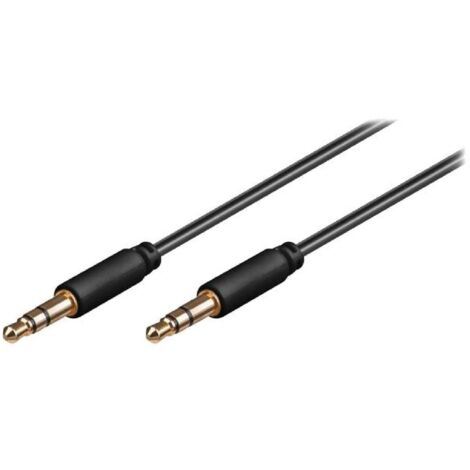 Cable noir Jack 3.5mm 3pin Male vers Male 0.5m or