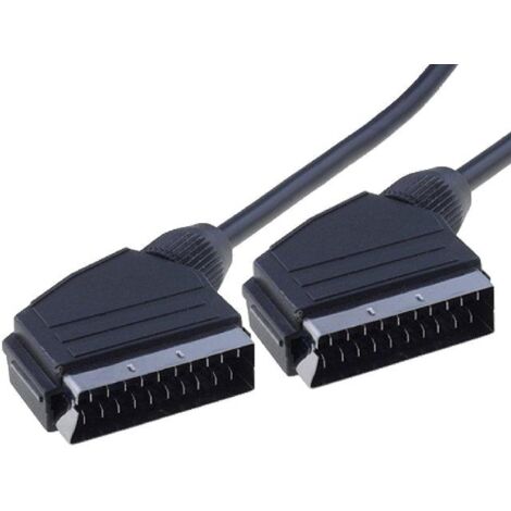 Cable noir peritel SCART 2m