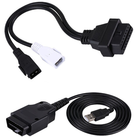 Câble OBD2, adaptateur de diagnostic en métal ABS résistant à l'usure noir fiable de 150 cm de long pour le remplacement de voiture A6 1.9 TDI 110CV