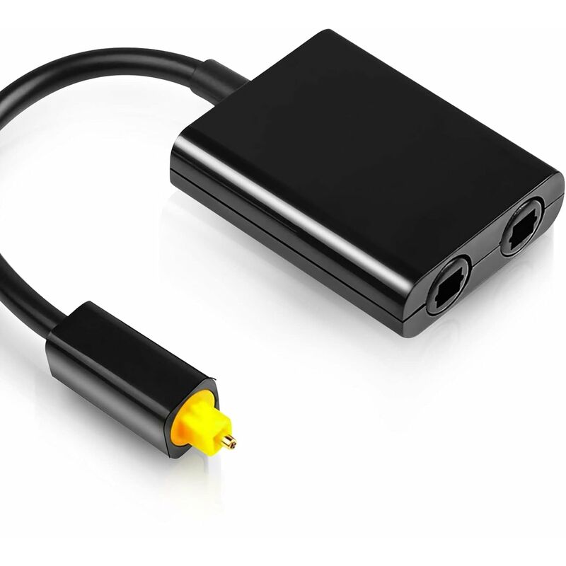 Câble Optique Audio Splitter 1 en 2 sorties Répartiteur de câble audio optique Toslink, Adaptateur fibre Optique,Convertisseur de fibre pour lecteur