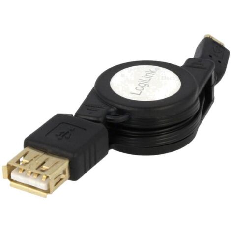 Cable- OTG.USB 2.0- USB A socle.USB B micro prise- 0.75m- noir