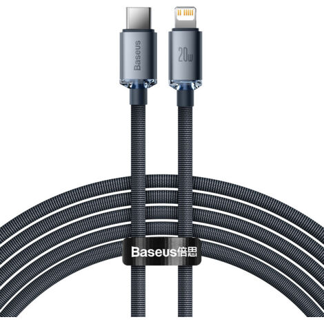 Cable para carga rápida y transferencia de datos USB-C Iphone Lightning 20W 2m negro