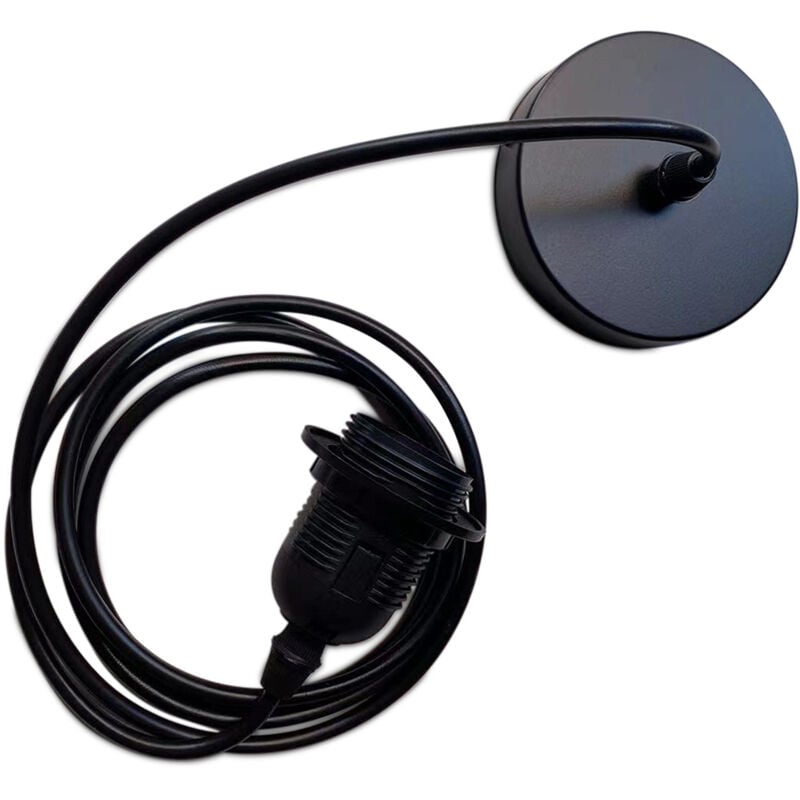 

Cable para Lámpara Colgante - 2 Metros Negro Metal, Plástico