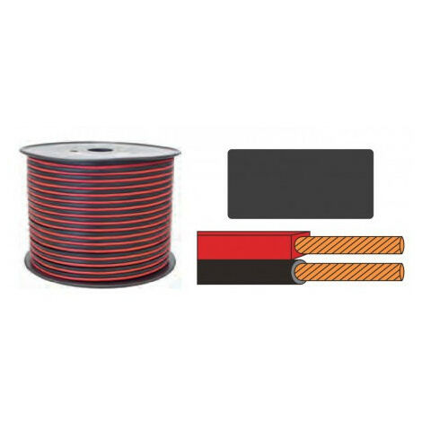 CABLEPELADO Cable para altavoz 2x 0.75 mm 100 M rojo-negro