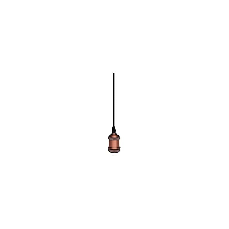 

Garza - Cable pendant portabombillas Vintage Rose Gold, cable textil, casquillo E27 cable textil 1metro