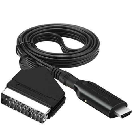 Câble péritel vers HDMI-Adaptateur péritel vers HDMI-Convertisseur audio vidéo péritel tout en un vers HDMI 1080p/720p