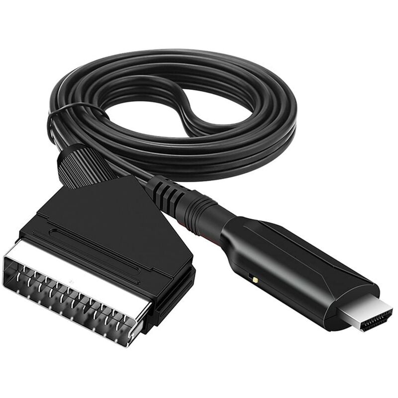 Câble péritel vers HDMI-Adaptateur péritel vers HDMI-Convertisseur audio vidéo péritel tout en un vers HDMI 1080p/720p