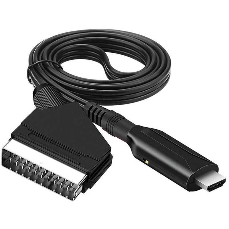 Debuns - Câble péritel vers HDMI-Adaptateur péritel vers HDMI-Convertisseur audio vidéo péritel tout en un vers hdmi 1080p/720p..