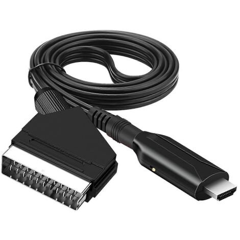 Câble péritel vers HDMI - Adaptateur péritel vers HDMI - Convertisseur audio/vidéo péritel vers HDMI tout-en-un 1080p/720p