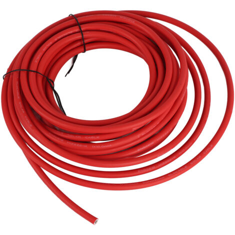 Câble Photovoltaïque Solaire 10mm² Rouge, Haute Température, XLPE, 10m / 32.8ft, Économie d'Énergie