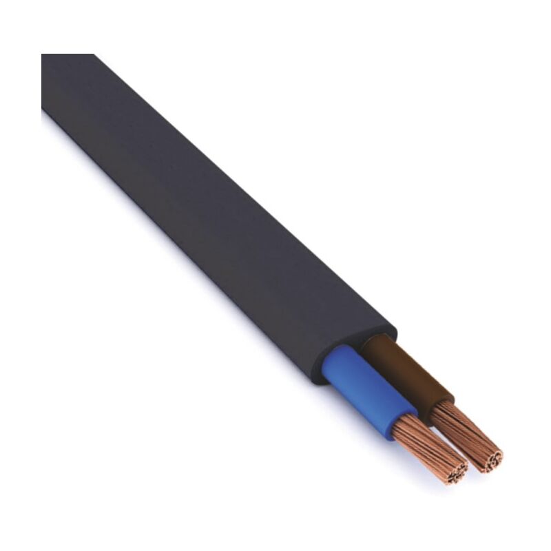 

Cable plano de PVC 2X0,75 H03VV-F Negro