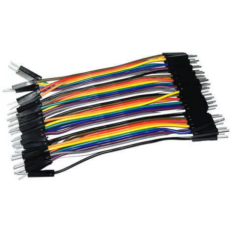 Câble plat coloré DuPont 40P mâle-mâle, 2,54 mm M17, 10 cm de long