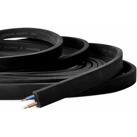 Câble plat noir 2x1.5mm pour guirlande au mètre