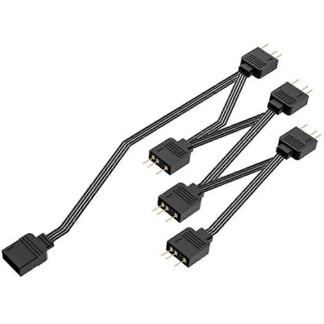 Câble pour bande lumineuse ARGB 5V à 3 broches, répartiteur 1 vers 4 ou 6, cordon RGB ARGB FS 35 cm/13 pouces - FS 06 ARGB