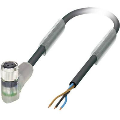 Câble pour capteurs/actionneurs Phoenix Contact SAC-3P- 3,0-PUR/M 8FR-2L 1671072 Pôle: 3 avec LED Contenu: 1 pc(s) D16427