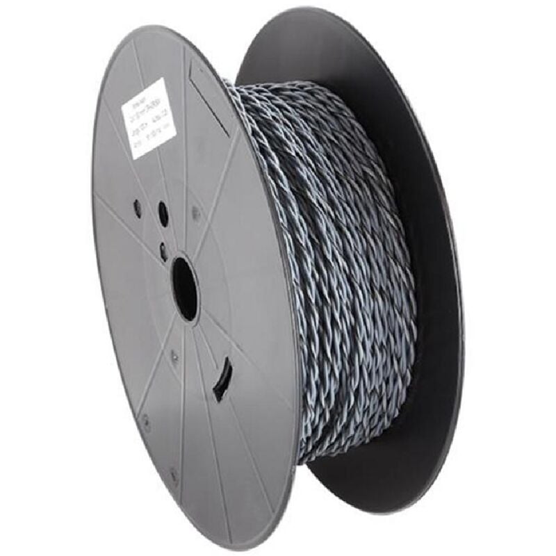 Cable compatible avec enceinte torsade 2x1.50mm2 Gris noir 100m