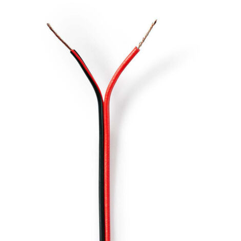 Cable pour haut parleurs 2x 050 mm cca 1000 m rond pvc rouge noir emballage