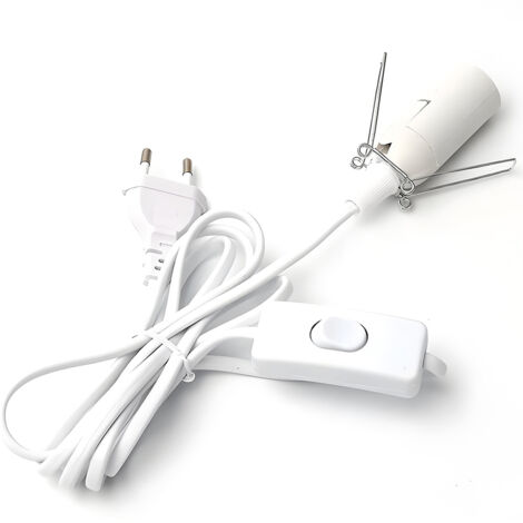 Câble pour lampe à sel avec interrupteur - E14-1,8 m - Douille pour lampe de sel, Blanc