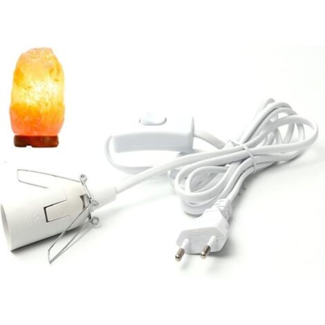 Câble pour lampe à sel avec interrupteur - E14-1,8 m - Douille pour lampe de sel, Blanc