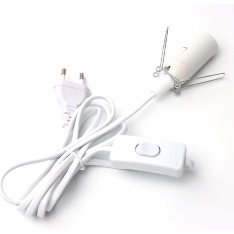 Câble pour lampe de sel avec interrupteur - E14 - 1,8 m - Douille pour lampe de sel, blanc